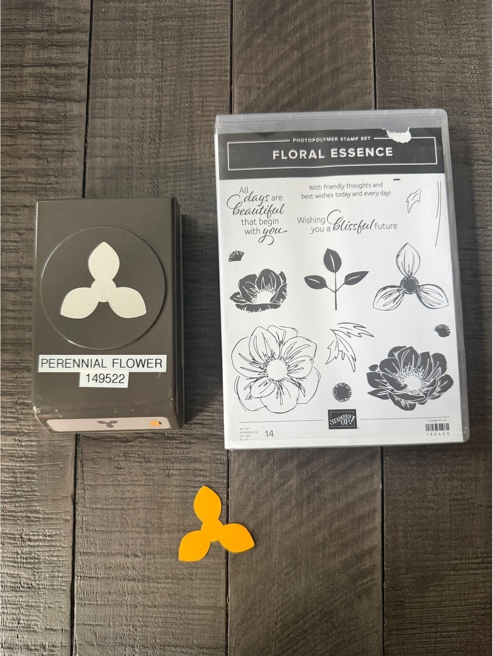 Stampin’ Up Floral Essence stamp set with Perennial Flower shape punch